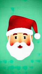 Digital watercolor drawing Santa Claus, isolated portrait. Art print. Christmas mood. Generative AI