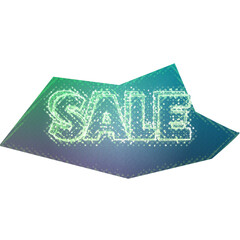 Abstract transparent iridescent grunge sale sticker element.
