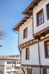 Fototapeta na wymiar Traditional Ottoman house in Safranbolu. Safranbolu UNESCO World Heritage Site. Old wooden mansion turkish architecture. Wooden ottoman mansion
