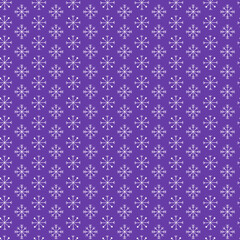 Naklejka na ściany i meble Snowflakes seamless pattern on purple background. Hand drawn winter repeat backdrop. Doodle Christmas, New Year snowflakes vector design for fabric, textile, paper, wrapping 