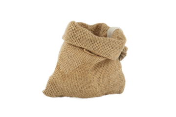 Burlap bag isolated on transparent background
