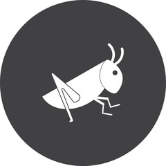 Grasshopper icon, grass insect symbol vector