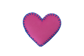 Handmade felt heart isolated on transparent background
