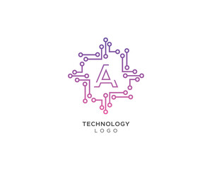 Modern Technology Network logo vector icon design
