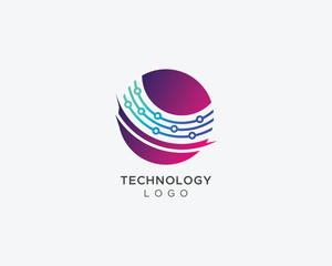 Modern Technology World logo vector icon design