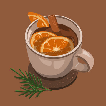 Cup of tea with orange