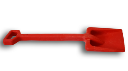 Pala de juguete en fondo transparente. 