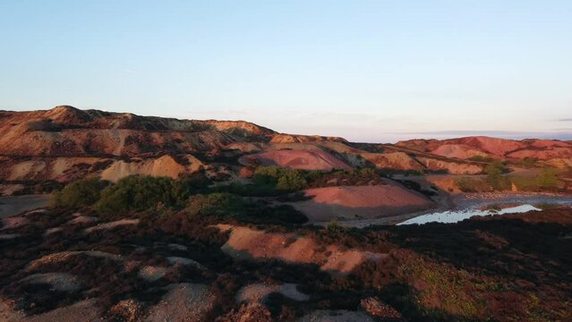 Aerial video of Parys Mountain  Copper Mine