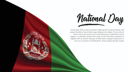 National Day Banner with Afghanistan Flag background