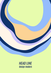 Colored abstract wave round shapes. Design template. Vector illustration