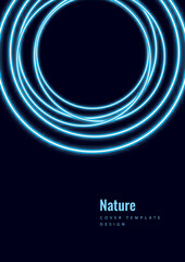 Vector abstract background with overlapping circles. chaotic movement. Round banner with empty space for text. Science and communication concept. Vector