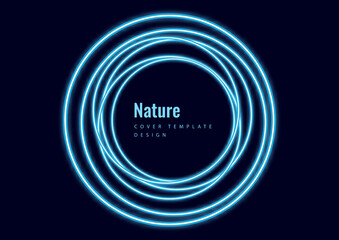 Vector abstract background with overlapping circles. chaotic movement. Round banner with empty space for text. Science and communication concept. Vector