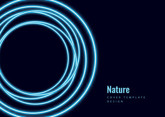 Vector abstract background with overlapping circles. chaotic movement. Round banner with empty space for text. Science and communication concept. Vector