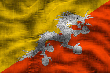 National flag  of Bhutan. Background  with flag  of Bhutan
