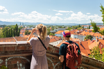 Backpackers in Ljubljana