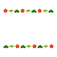 手描き松竹梅イラスト　フレーム