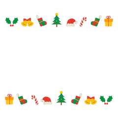 手描きのクリスマスイラストのフレーム　PNG