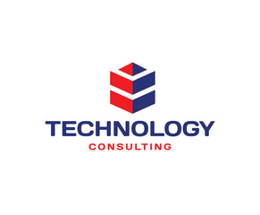 Abstract Shape Technology Consulting Logo Design Template