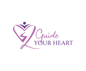 Guide Your Heart Love Logo Design Symbol