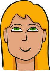 Woman avatar for a social network