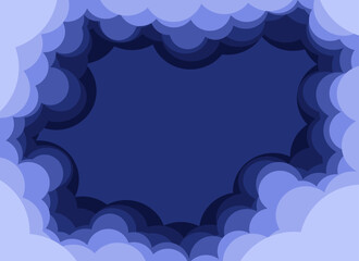 sky with clouds, frame, background, element for design