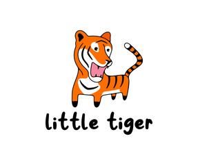 Tiger, animal, big cat and wild cat, carnivore and predator, logo design. Wildlife, beast, nature and zoo, vector design and illustration