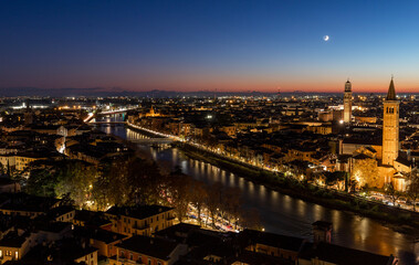 Fototapeta na wymiar Verona al tramonto