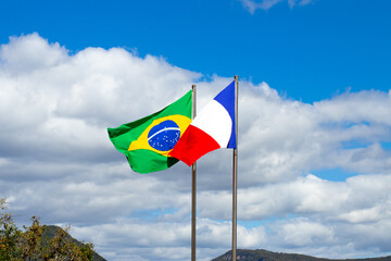 bandeira do Brasil e França