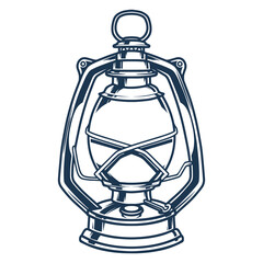 Medieval lamp monochrome vintage logotype