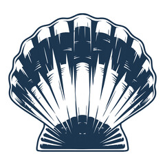 Sea shell monochrome detailed emblem