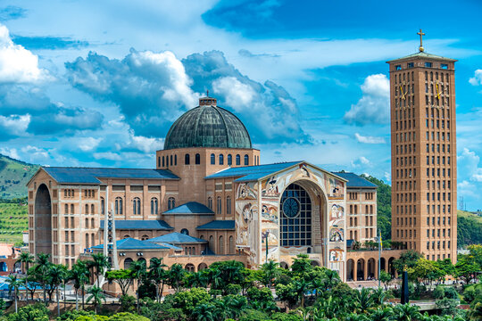 Aparecida, Brazil - March 13, 2022: Basilica of Our Lady of Aparecida