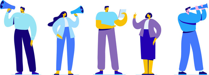 Partnership. Team working, cooperation illustration in flat design style.	