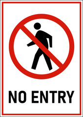No Entry Sign On White Background