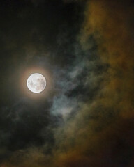 Naklejka na ściany i meble Dark cloudy moonscape