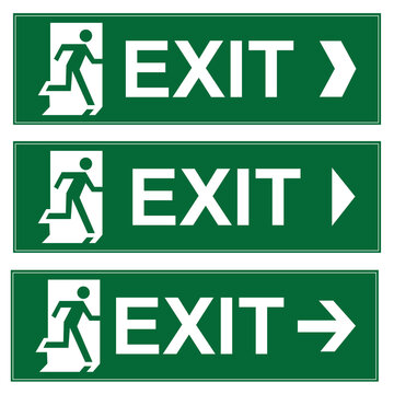 emergency exit sign on a wall, emergency exit sign