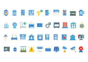 Internet Of Things icon pack with flat style