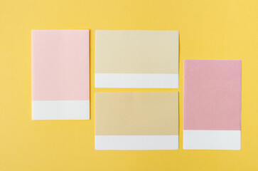 The blank Sticky notes on the yellow background for your text or message.