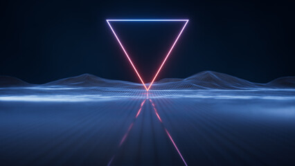 Digital space with glowing lines, 3d rendering. © Vink Fan