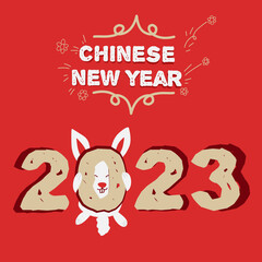 Fototapeta na wymiar Chinese New Year theme vector illustration in red color