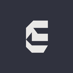 Initial letter E monogram logo abstract vector. Letter E logo monogram template for visual identity