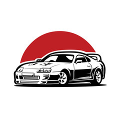 Japanese Exotic Sport Car. JDM Car Logo Sticker Emblem Vector Isolated