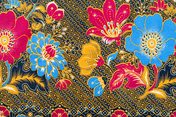 The Batik sarong pattern background in Thailand, traditional batik sarong in Asian.