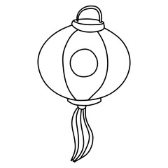 Hand drawn red Chinese paper lanterns, Chinese New Year element