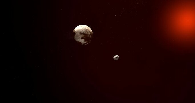 Styx, Pluto natural satellite, orbiting in the outer space