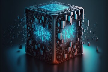 Big Data concept. Digital neural network.Business woman hand touching Introduction of artificial intelligence. Cyberspace of future.Science and innovation of technology.

