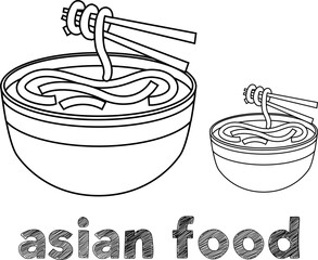 Asian food vector.