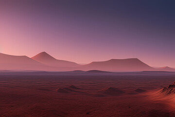 a desert with a mountain in the distance, a detailed matte painting