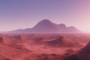 Naklejka premium a desert with a mountain in the distance, a detailed matte painting
