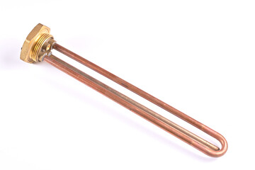 Tubular electric Heating element made of steel for washing machines, boiling water, heating, isolated on white background