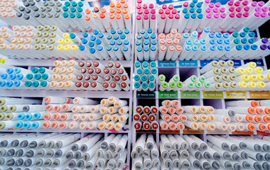 Background of lots assorted colorful marker pen set